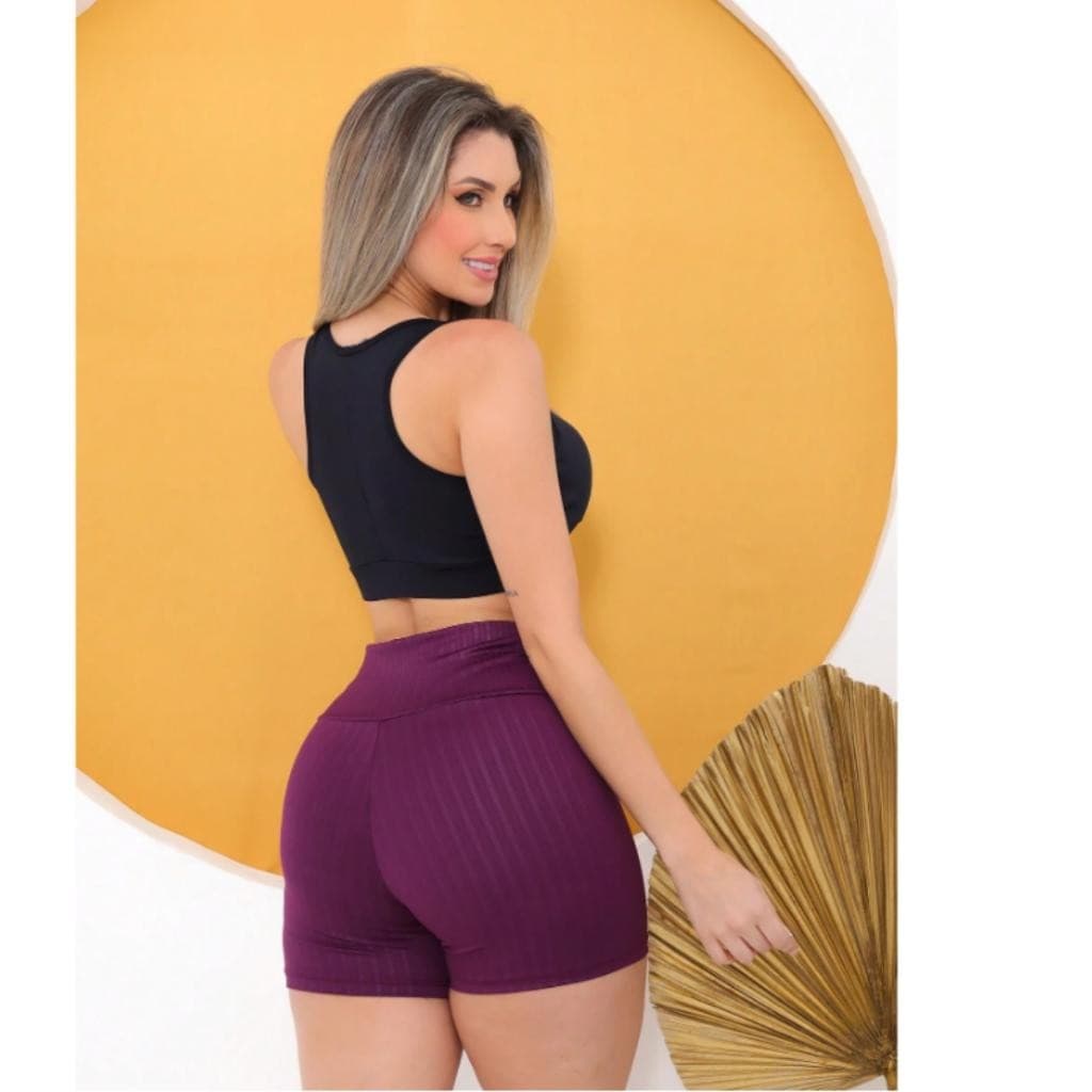 Short Legging 3d Curto Cirrê Academia Cintura Alta Esporte