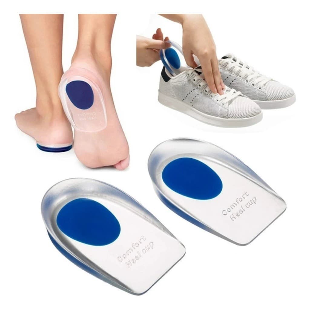 Meia Palmilha Silicone Gel Ortopedica Reflex Esporão Protetor de Calcanhar