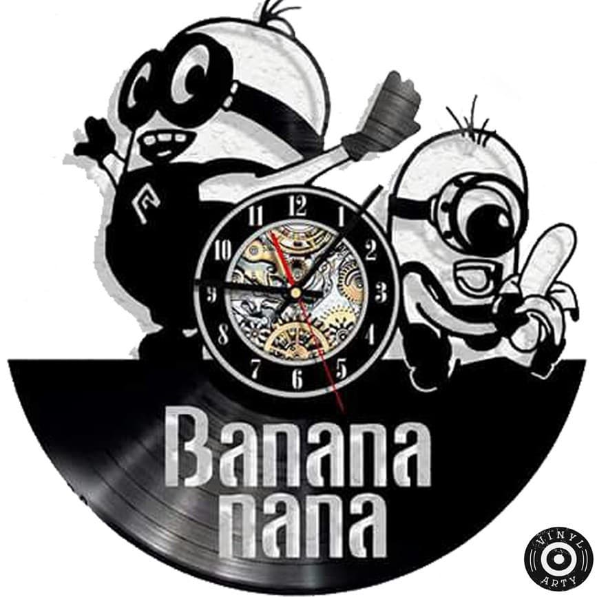 Relógio de Parede Relógio de parede Minions - Relógio De Disco de Vinil Decorativo Vintage Silencios