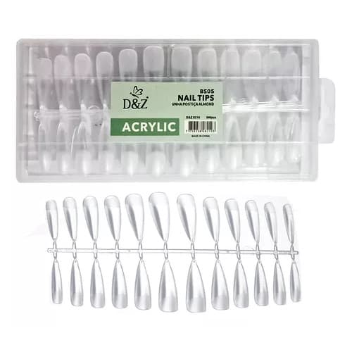 Tips Postiça Realista Acrylic Almond - D&Z 240 Pçs