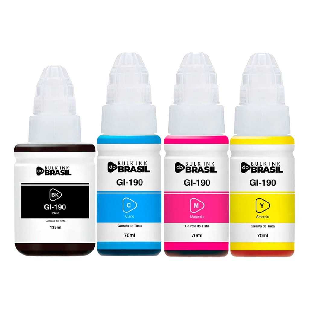Kit 4 Tintas Para Canon G3110, G3111, G4100 G2100 G2110 Gi-190