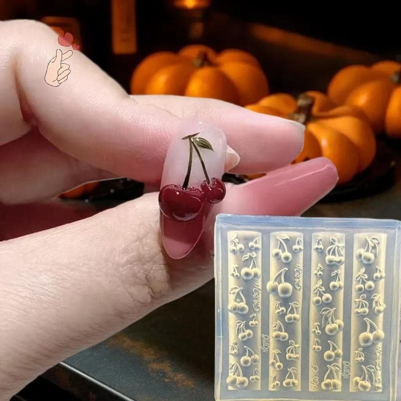 [PEBR] Molde De Silicone Com Flor De Rosa 3D Decorações De Arte Em Unhas DIY Design De Cereja Modelos De Joias Artesanat