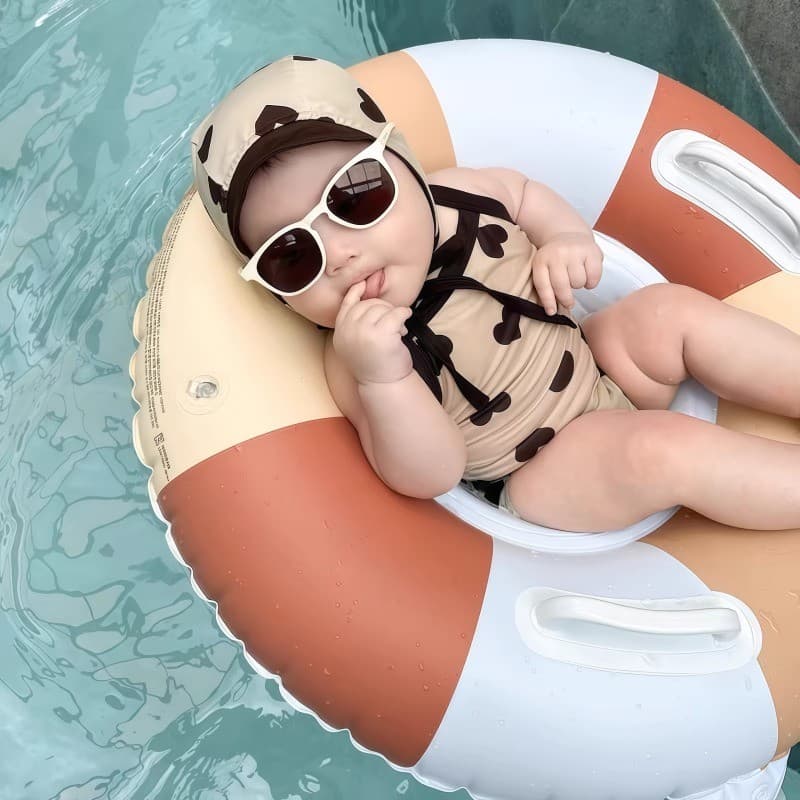 Novo estilo ins anel de natação infantil lavadora de assento de bebê jogando listras infláveis retrô assento infantil 0-