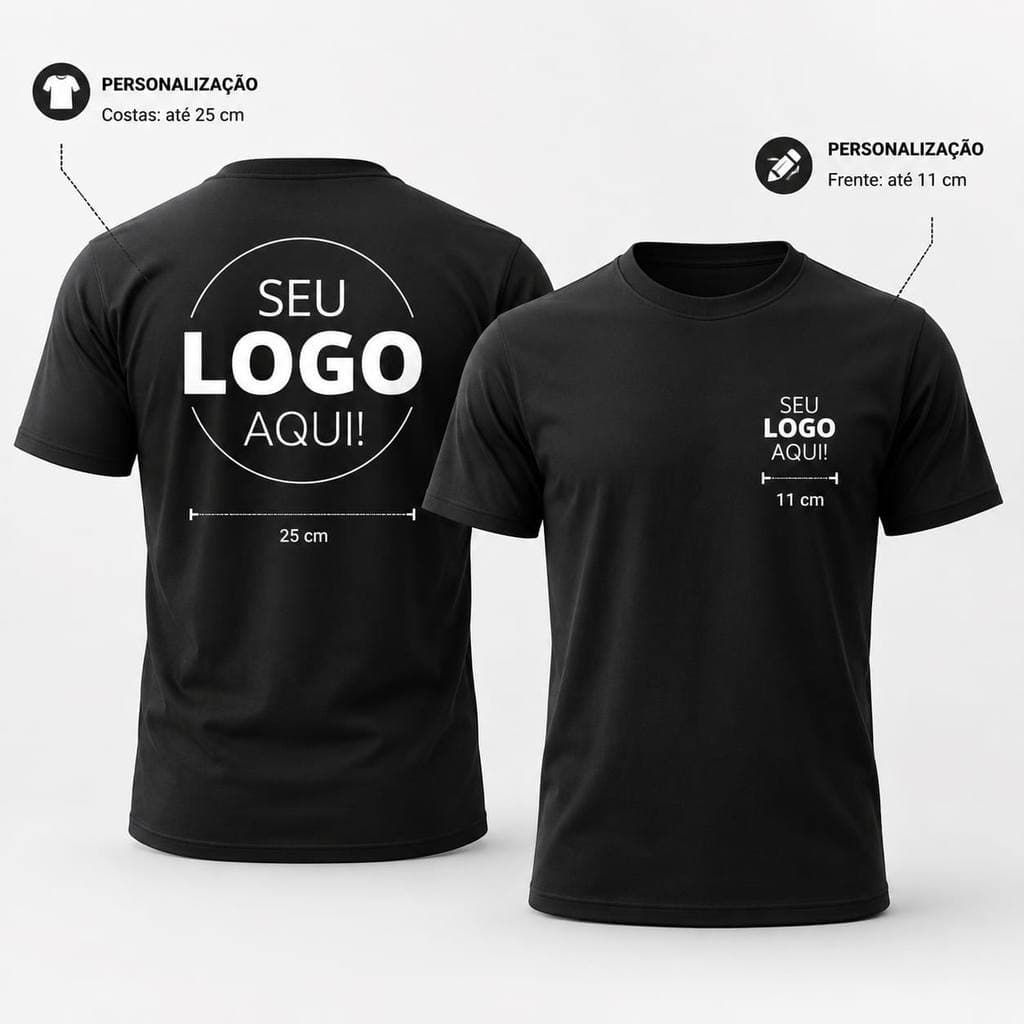 Camiseta Masculina e Feminina 100% Algodão Personalizada Com Sua Logo Frase Foto