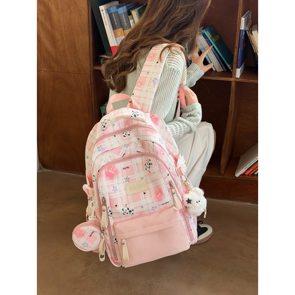 Grande capacidade menina coração mochila feminina estudantes do ensino médio estudantes do ensino médio mochila versão c