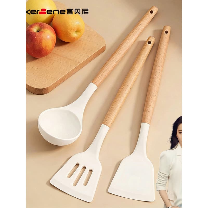 C fogãobene doméstico antiaderente Pan dedicado espátula de silicone cozinhar espátula fritar espátula colher de sopa al