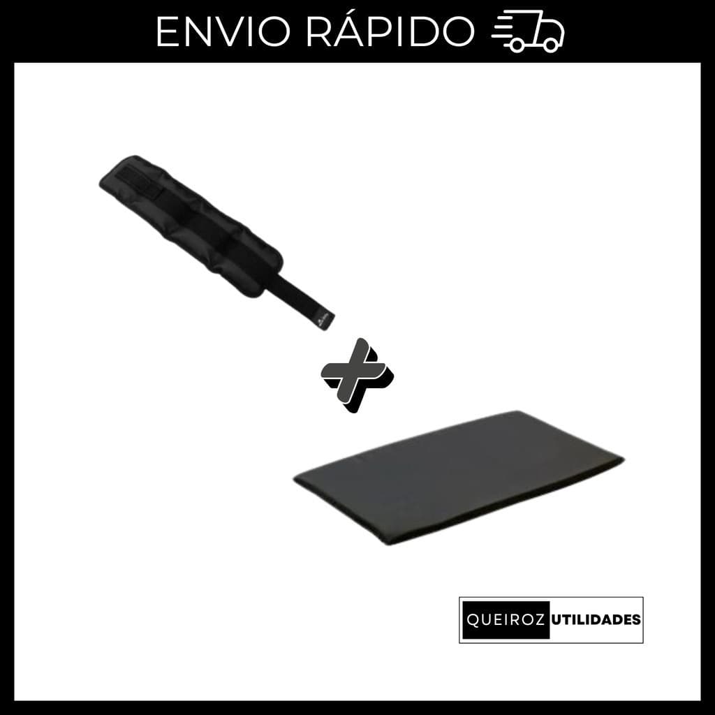 Desconto KIT Caneleira de Peso Preta UNID de 3Kg + Colchonete Preto Treino/Academia/Musculação/Fisioterapia