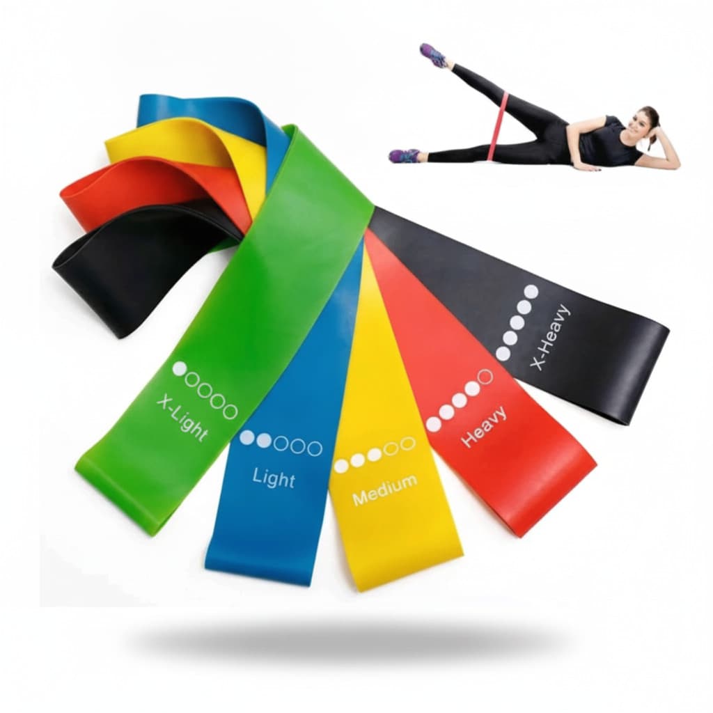 Kit 5 Bandas de Resistência Elásticas Premium para Treino Funcional | Fisioterapia Fitness em C