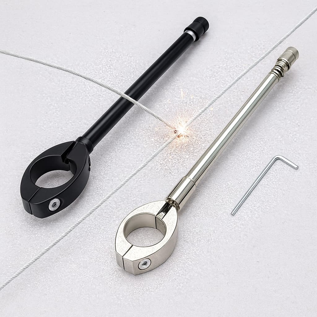 Antena Corta Pipa Moto Retrátil Anti-Cerol Inox para Guidão