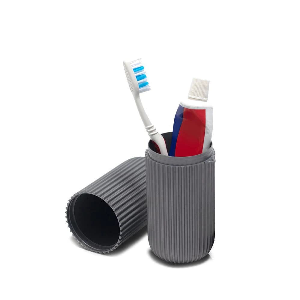 Kit Higiene Santa Clara 2 Peças Porta Escova Saboneteira Viagem Academia Original Prata