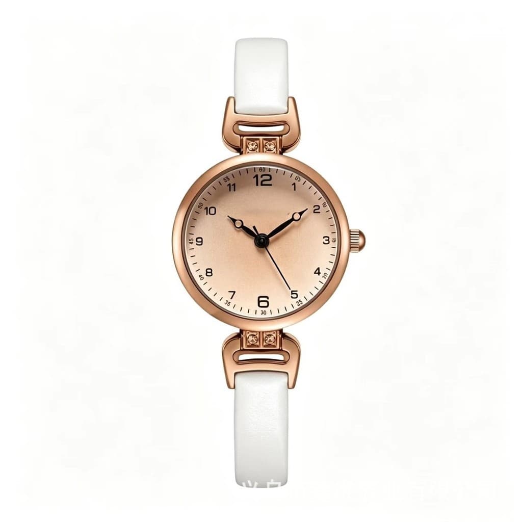 Exclusivo para mulheres: relógio com pulseira fina em ouro rosa e detalhes em diamante, com mostrador digital simples e