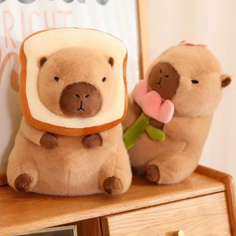 Kawaii Capivara Pão Brinquedo De Pelúcia Criativo Animais Boneca Menina Brinquedos De Aniversário Presente