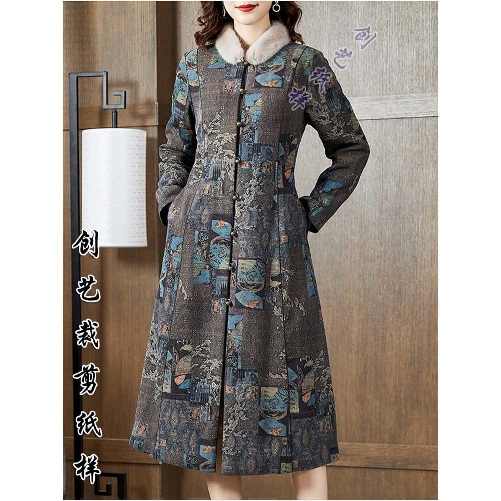 Versão padrão Q313 Fio de nuvem perfumado Jaqueta longa acolchoada feminina Jaqueta longa acolchoada de inverno Jaqueta