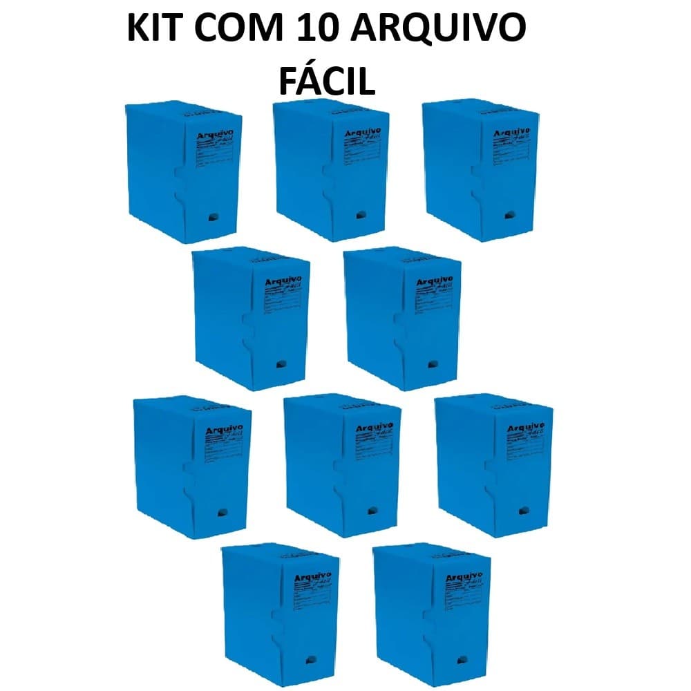 KIT COM 10 ARQUIVO FACÍL PASTA POLIONDA ECONÔMICO POLIBRAS