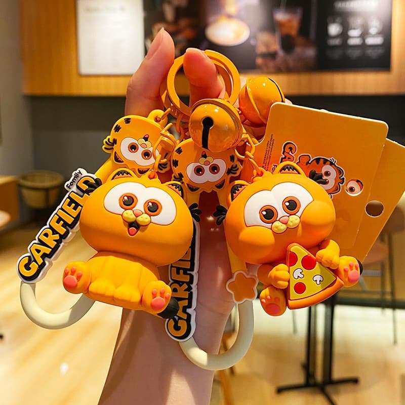 Autentico Porta-Chaves De Carro De Gato Garfield Bonito Pingente De Boneca Presente Chaveiro Estoque Pronto