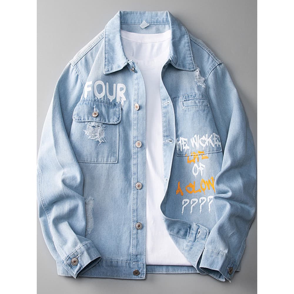 Bonito jaqueta jeans masculina primavera outono jaqueta Casual rua Wear jaqueta outono 2026 novo estilo de venda quente