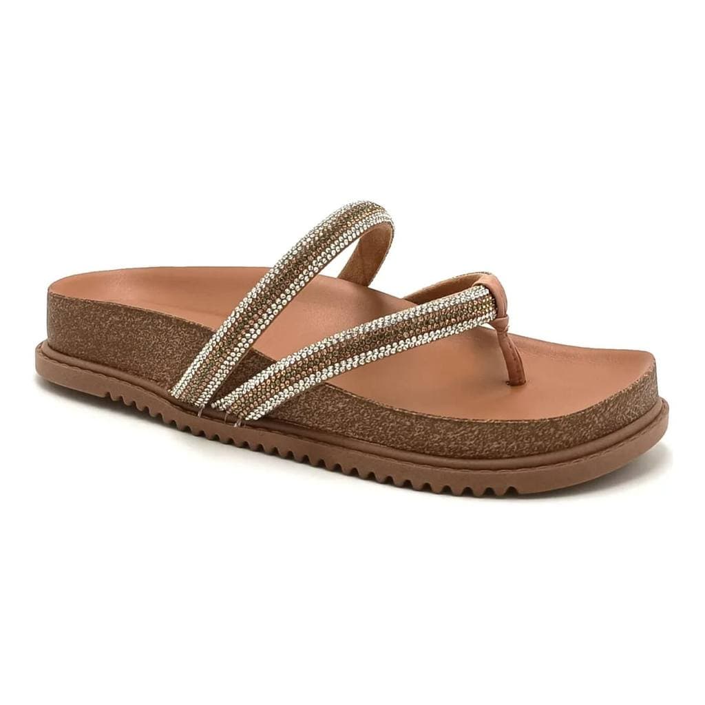 Chinelo Feminino Papete de Dedo Strass Beira Rio  8524.107