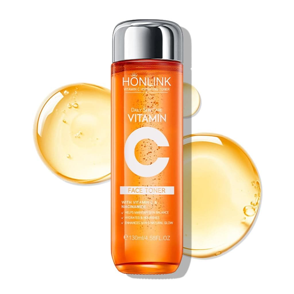 Tônico Facial de Vitamina C 130ml, 5X Vitamina C com Niacinamida e Ácido Hialurônico, Tônico Hidratante Diário para Melh