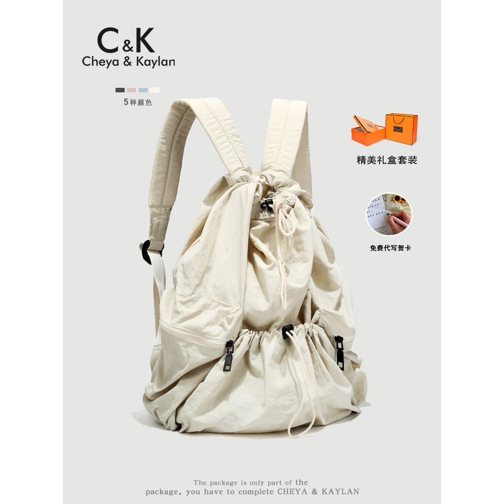 CHEYA & KAYLAN Bolsa feminina genuína Casual leve mochila de pano de Nylon mochila esportiva de verão de alta qualidade