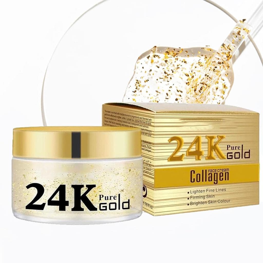 Creme Facial Grospe 24K Ouro e Colágeno, Creme Antienvelhecimento e Antirrugas para Mulheres, Hidratante Facial com Colá