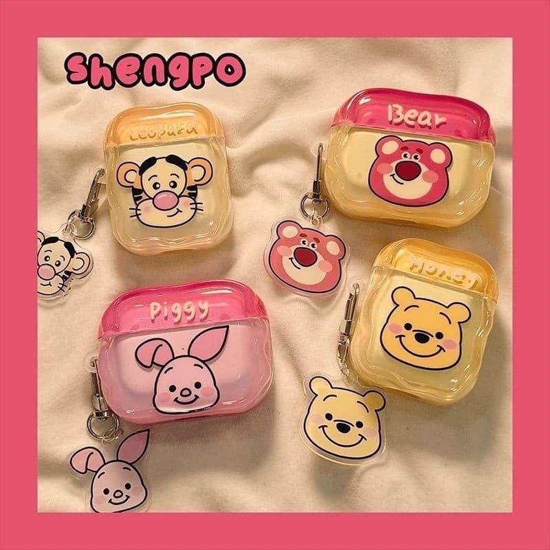 Compatível com AirPods de 4ª geração e fones de ouvido Bluetooth de 3ª geração da Apple, Winnie Bear Tiger JPUM