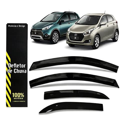 Super Calha Chuva Defletor Hb20 Hatch Hb20x 2013/2019 4p Kit