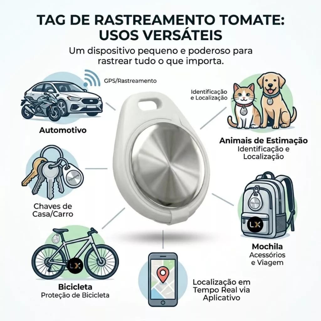 Rastreador Tag Inteligente iPhone Android Certificado App Oficial Distância Global GPS