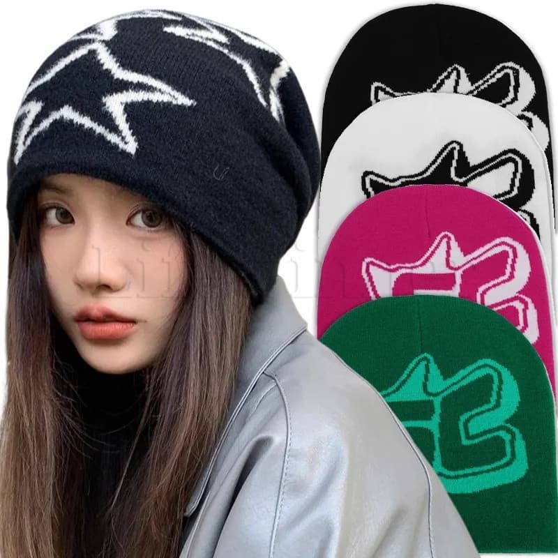 Boné De Inverno Outono Bonés De Malha Quente Elástico Feijão Macio Para Esportes Exteriores Confortável Moda Casual Cart