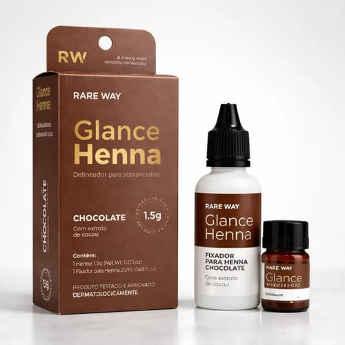 Henna Para Sobrancelhas Glance Rare Way, Tom Chocolate 1.5g