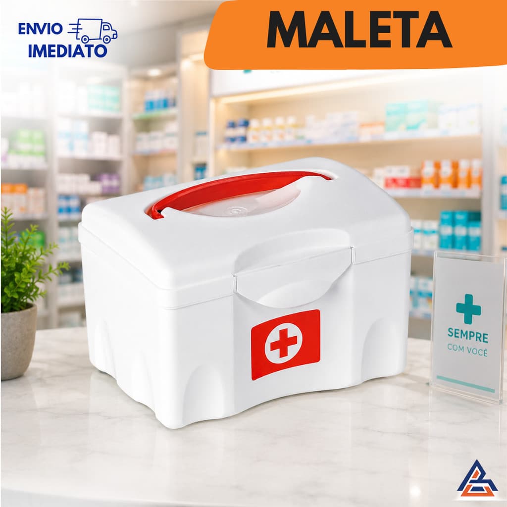 Maleta Organizadora de Medicamentos  – Primeiros Socorros, Curativos e Medicamentos