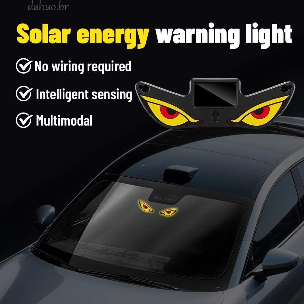 DAHUO Solar Demon Eye Light , Piscando Olhos Móveis Ventosa Instalação Luz Ambiente Do Carro