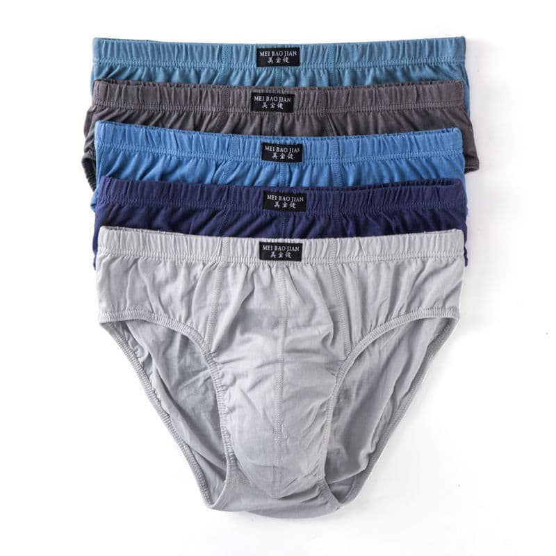 Meibaojian 3-5 pares cuecas masculinas de algodão puro cintura média Plus Size cara gordo solto calças confortáveis de a