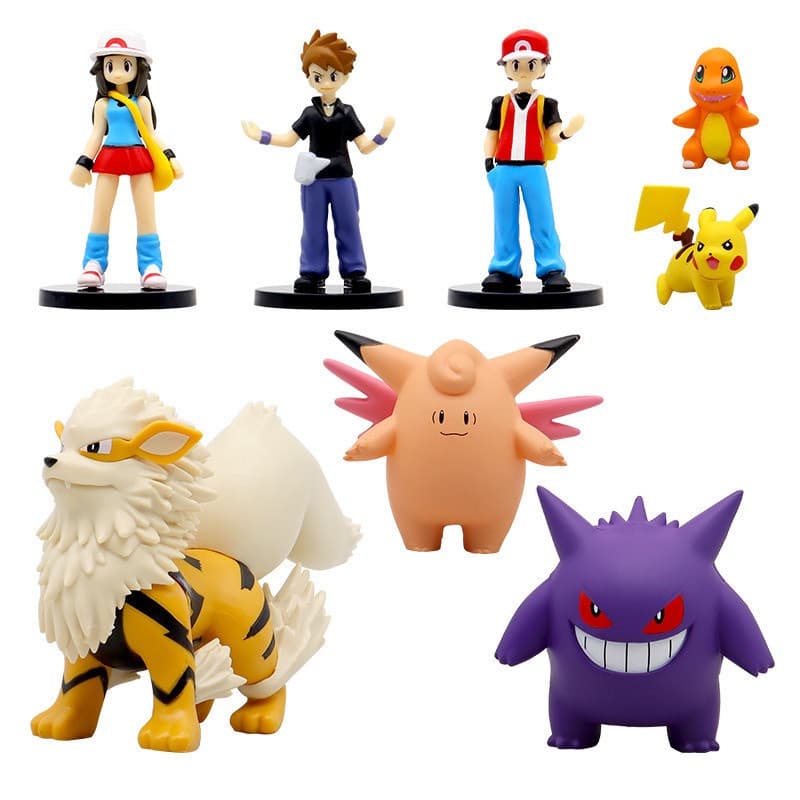Figurinha de Anime Pokémon Charmander e Scyther, Boneco de Anime Pokémon, Decoração de Mesa, Presente XLOS