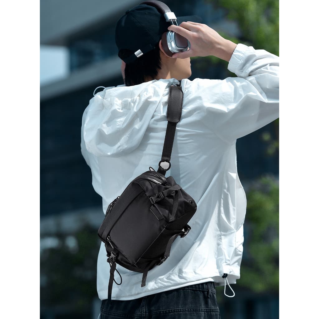 Estilo funcional bolsa de peito masculina ao ar livre All-Match náilon multifuncional saco do mensageiro esportes lazer
