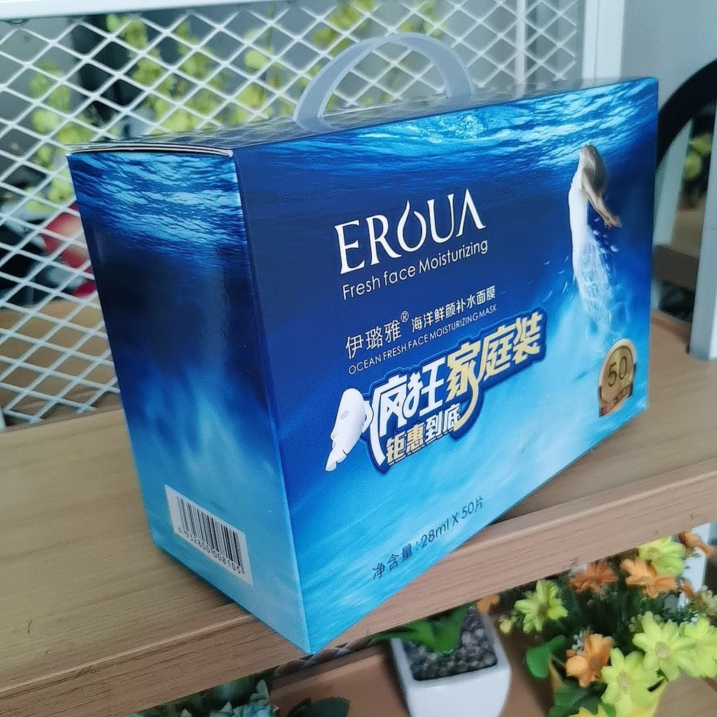 Yiluya Ocean Fresh Face Máscara Hidratante 50 Peças Tianhuaye Planta Hidratante Hidratante Filme de Ácido Hia