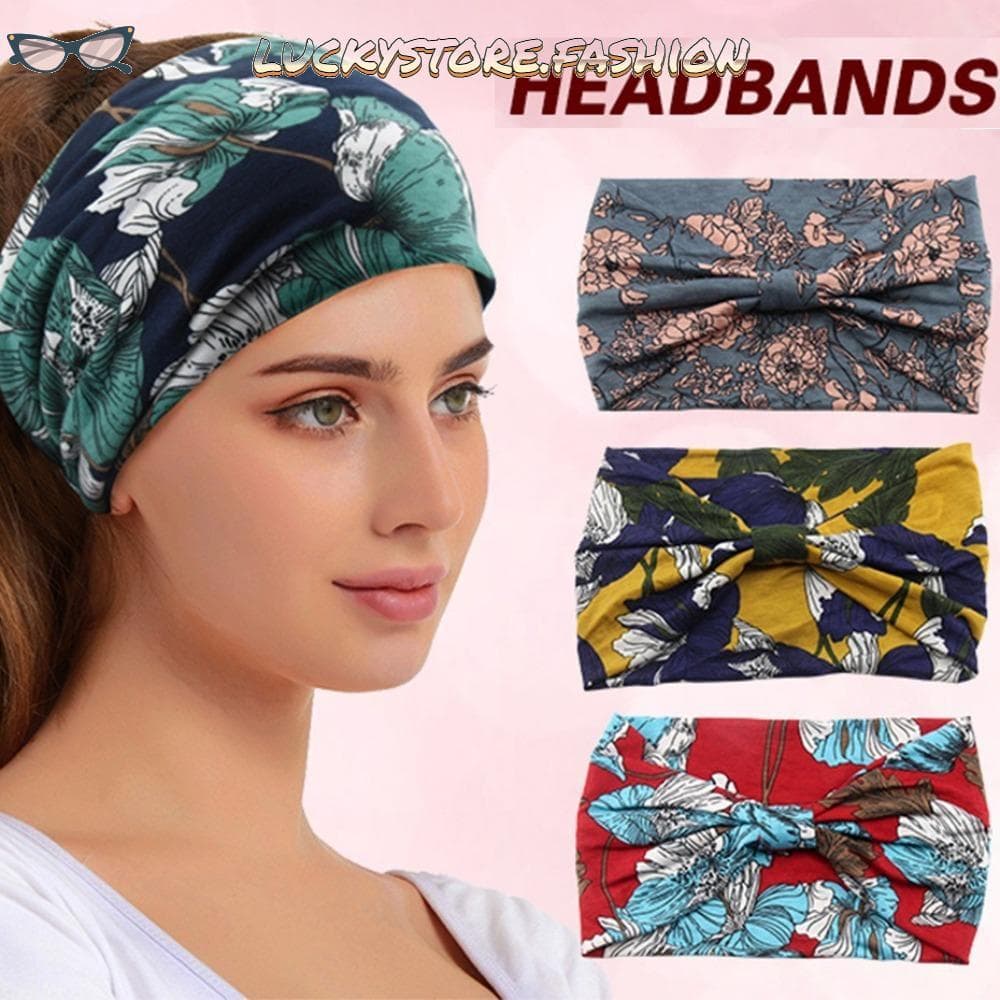 Faixa De Cabeça LUCKYSTORE , Cabelo Feminina Elástica De Algodão Boêmio Casual Larga Para Ioga