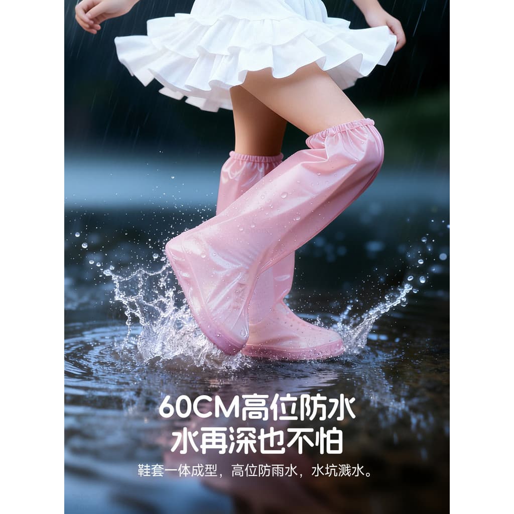 Crianças descartáveis capa de bota de chuva escola dedicada sapato capa impermeável antiderrapante engrossado resistente