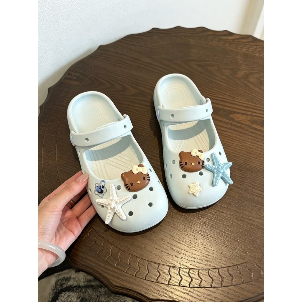 Ballet buraco sapatos femininos sandálias exteriores 2026 novo estilo verão Mary Jane Anti-deslizamento sapatos de praia