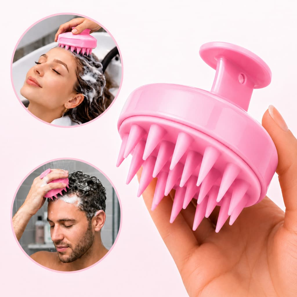 Escova Massageadora  Capilar de Silicone  Couro Cabeludo Banho Cabelo Shampoo Produto Original - ENVIO IMEDIATO