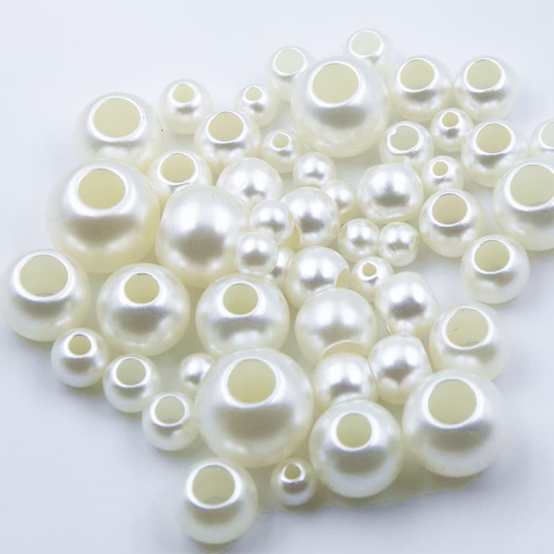 Diy artesanal miçangas Material jóias acessórios 8-20mmABS grande buraco pérola contas de plástico contas soltas acessór
