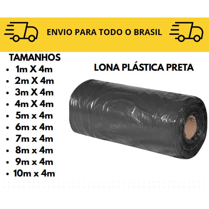 Lona Plástica Preta Para Embalagem, Pinturas, Construção, Obras
