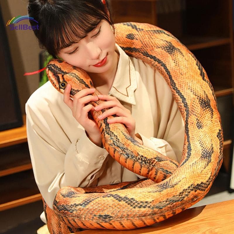 Sellbest Artificial Python Pelúcia Longa Cobra Amarelo Laranja Verde Decorar A Casa Decorações De Férias .