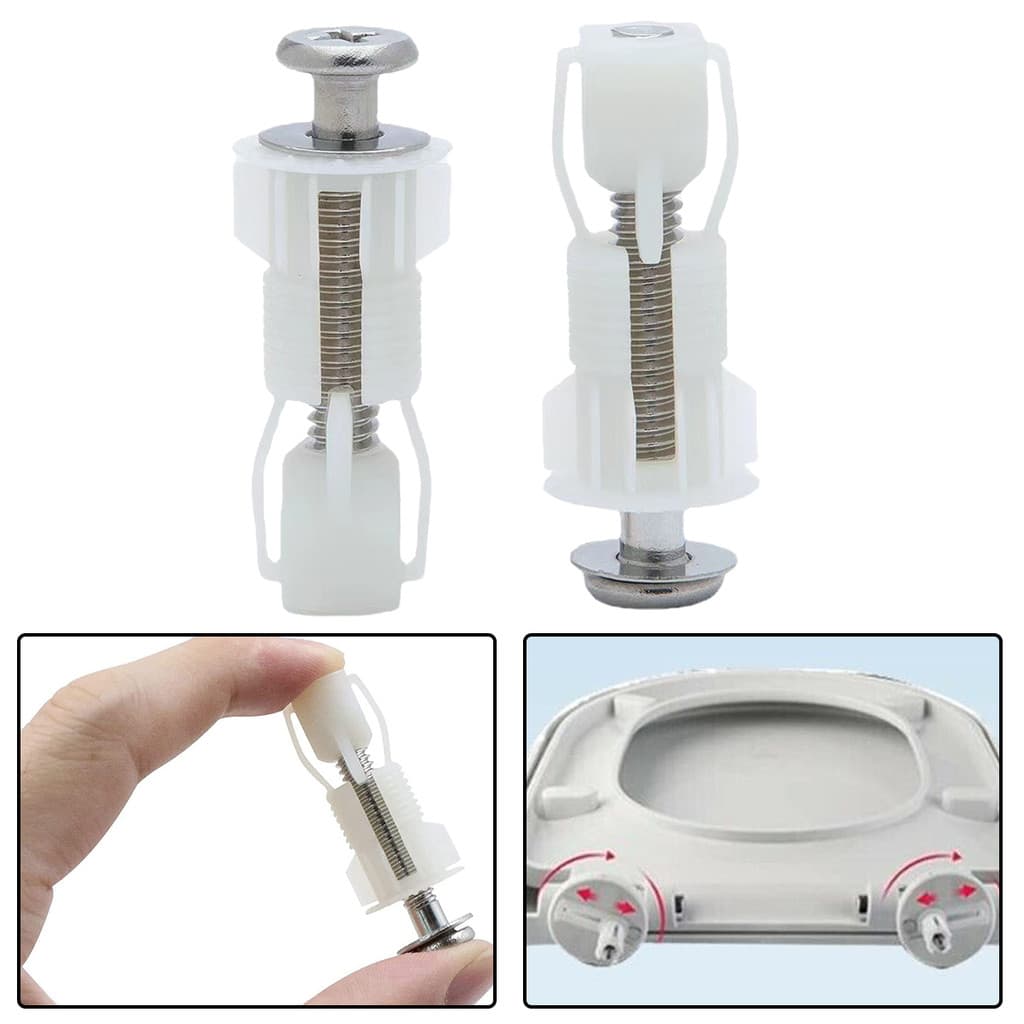 2 Pçs Tipo Universal De Aço Inoxidável Plástico Superior Fix Parafusos Do Assento Vaso Sanitário Porca Tampa Pan Fixação