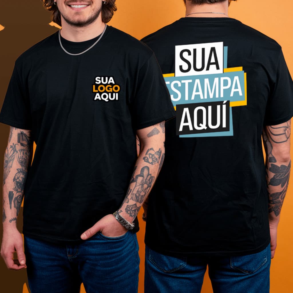 Camiseta Personalizada Frente e Verso com Logo ou Estampa Uniforme Profissional Empresas
