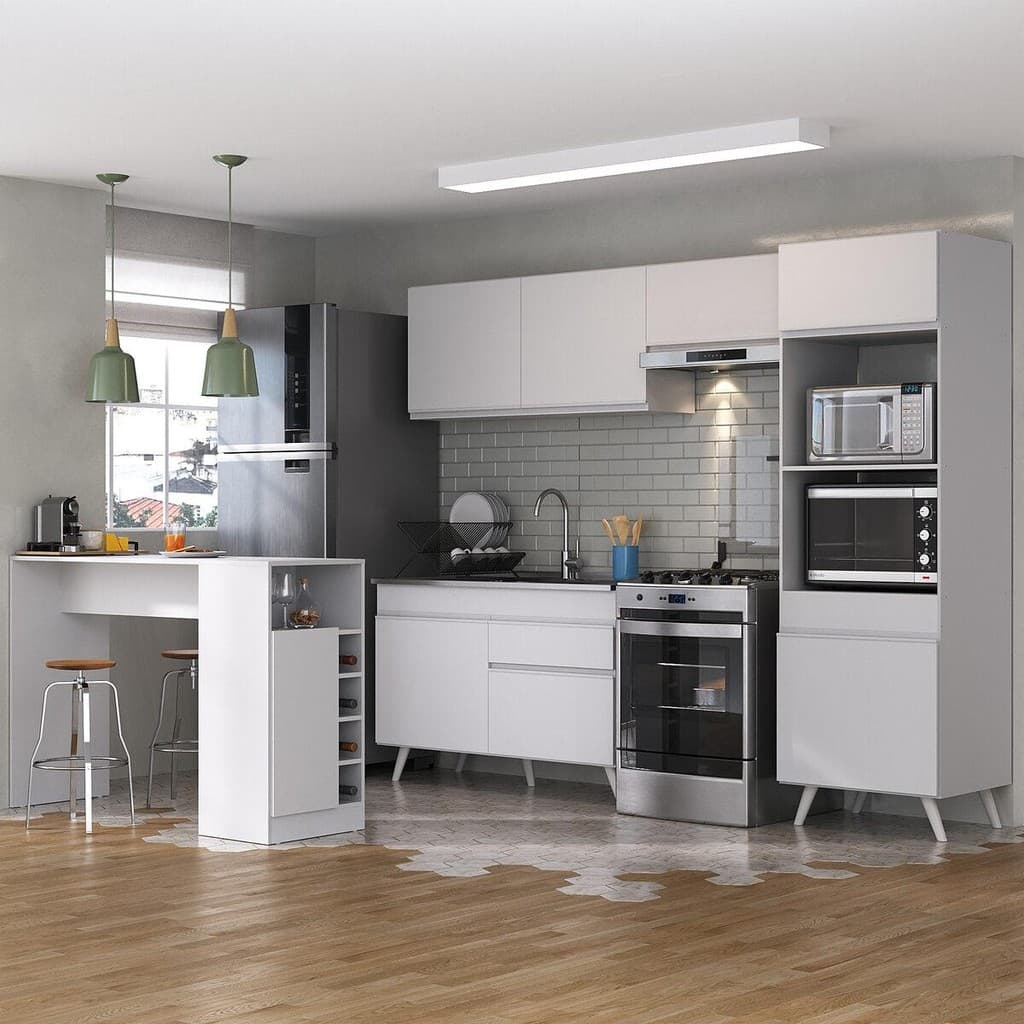 Armário de Cozinha Compacta e Bancada FL2174 Multimóveis