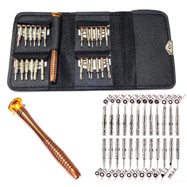 Chaves De Precisão Fenda Torx Philips Multiuso 25 Em 1 com Estojo Portátil para Celular, Óculos