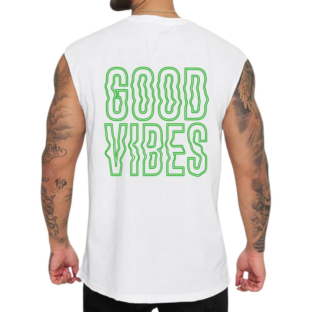 Regata Academia Gym Oversized Estampa  Good Vibes BT213
