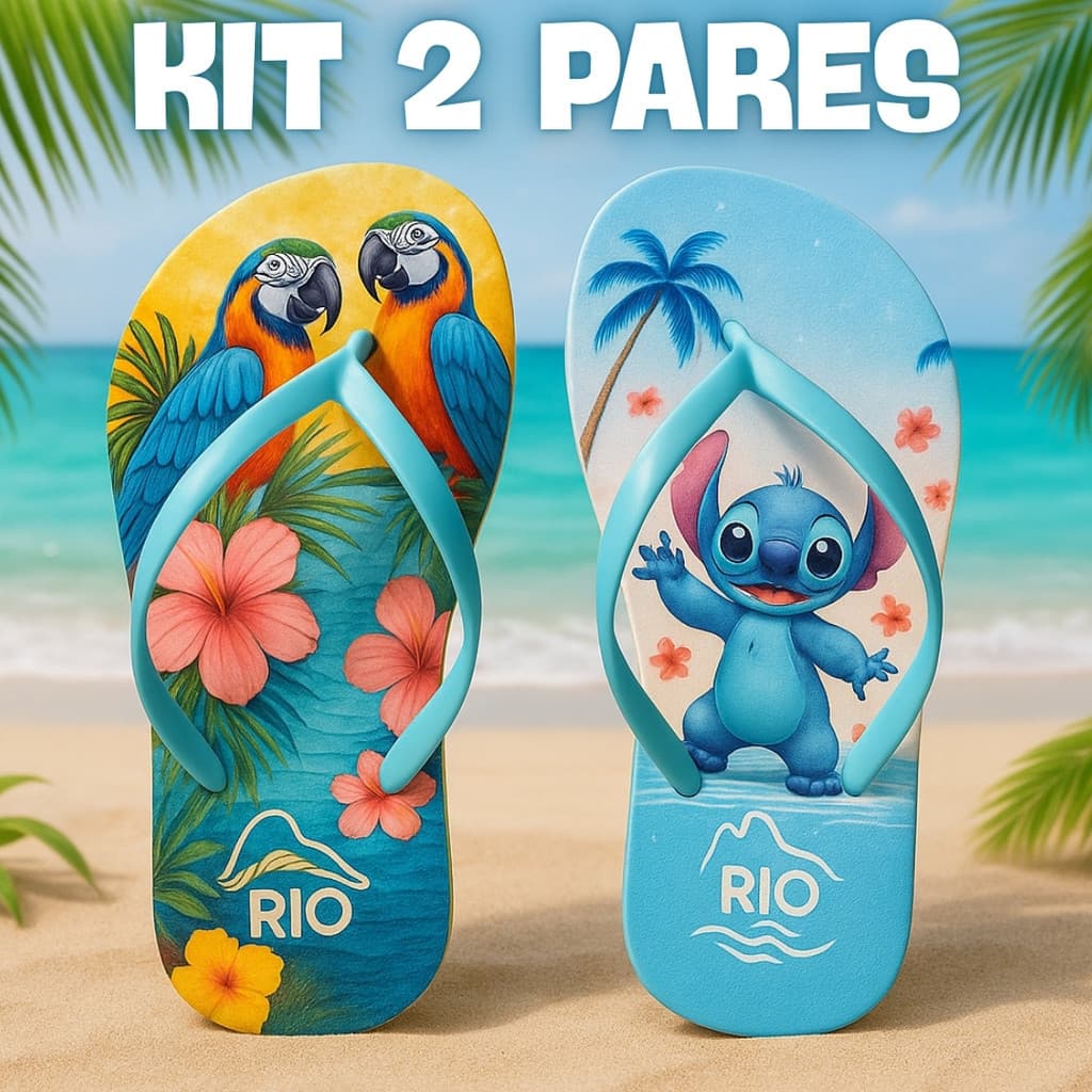 Kit 2 Pares Chinelo Feminino Confortável e Leve Para O Verão - Estilo Perfeito