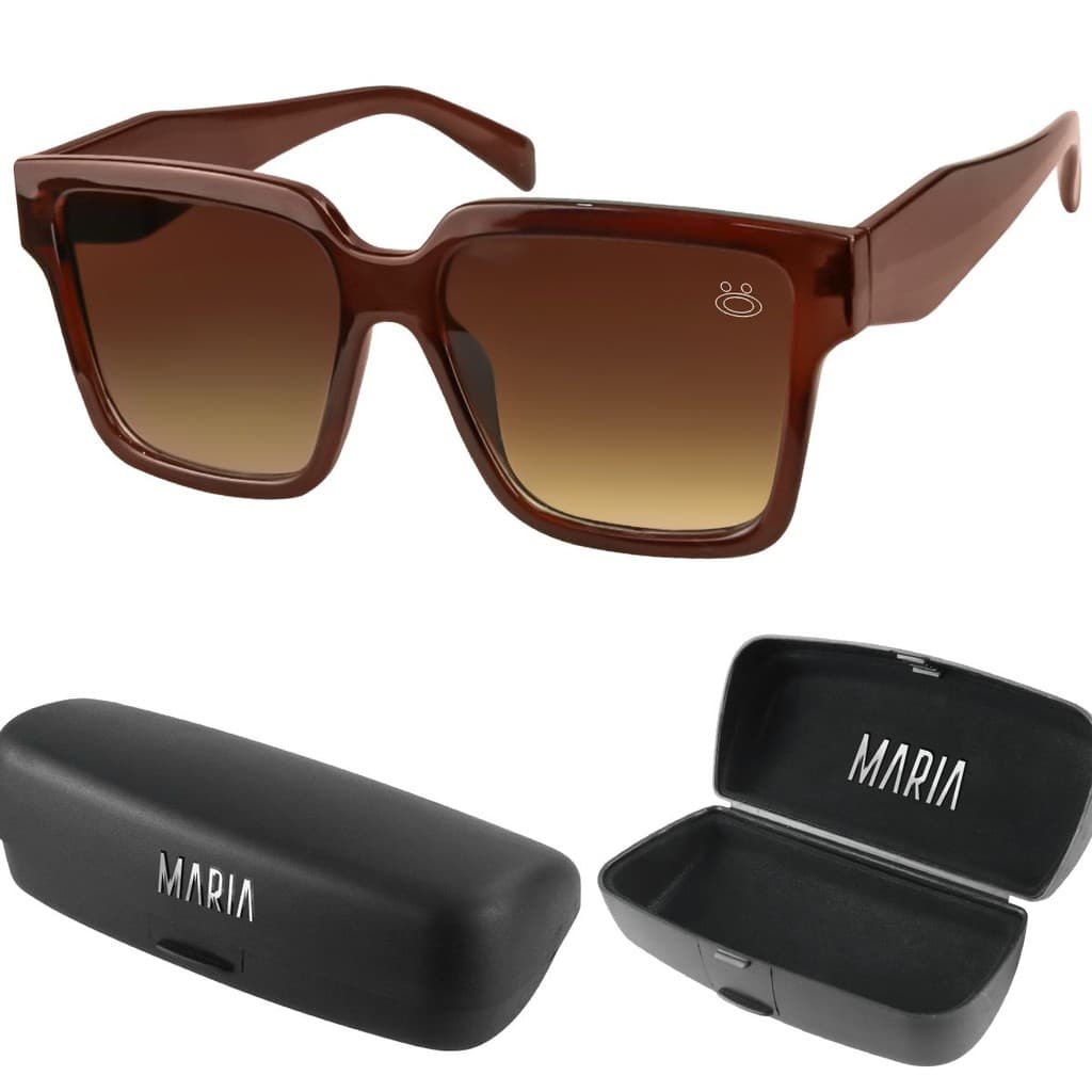 oculos sol feminino vintage uv praia proteção social + case acetato delicado moda quadrado marrom