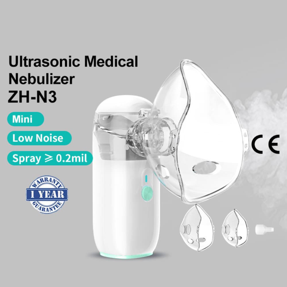 Inalador Atomizador Ultra-Sônico Portátil Nebulizador Silencioso para Asma Ajustável para Adultos e Crianças AIRER.BR